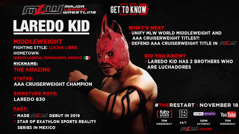 AAA World Cruiserweight Champion Laredo Kid joins MLW for The Restart