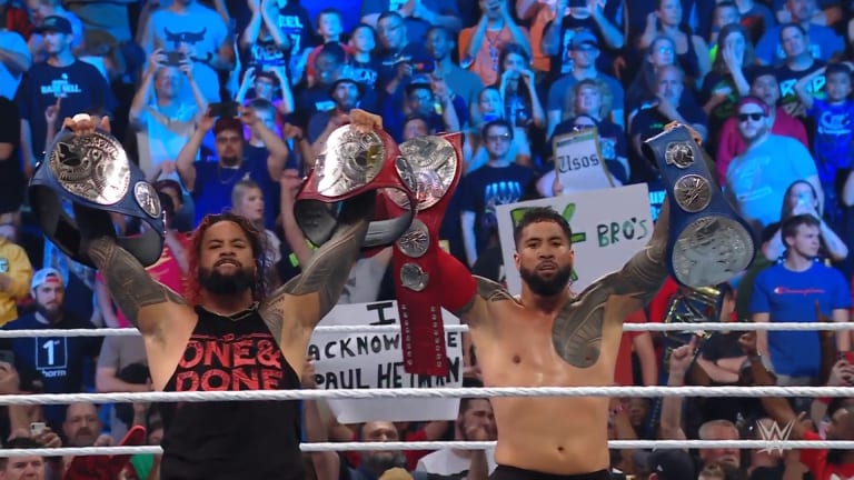 The Usos defeated RK-BRO to become the Undisputed Tag Team Champions