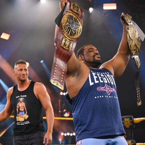   The show this week opened up with our NXT North American Champion and new NXT Champion, Keith Lee addressing the NXT Universe and it was probably the best promo he's cut in NXT. Lee addressed the fans, the locker room, his coach who recently passed away, and acknowledged that his current position was not one built on self success but with the help of others. This led him to call out his long-time friend and rival Dominik Dijakovic and offered him to help celebrate his accomplishment with a title match later on in the evening. After some reluctance, Dijakovic accepted. This felt genuine from Lee, who is a gifted speaker when not directed and it showed here, this was really good and set the pace for the rest of the evening. Dijakovic was the perfect call out and perfect opponent given their storied history.
