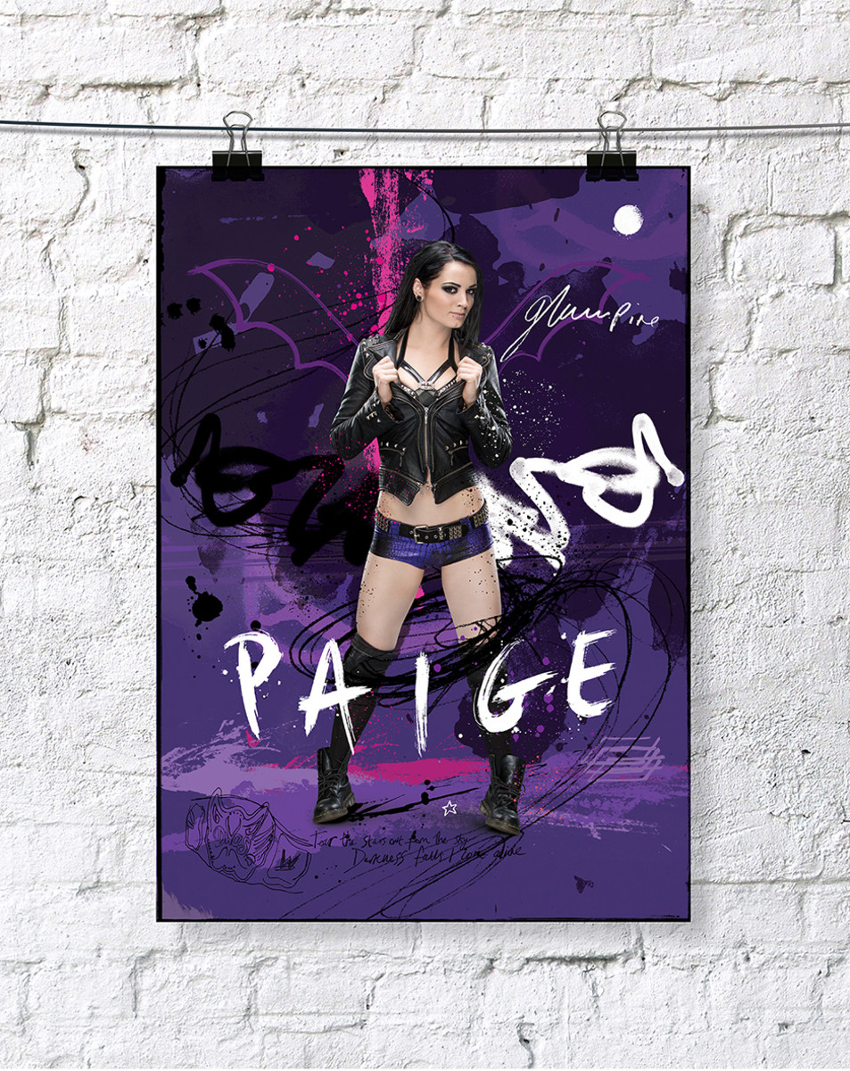 PAIGE WWE PHOTO WRESTLING 8x10" PHOTOFILE POSTER 