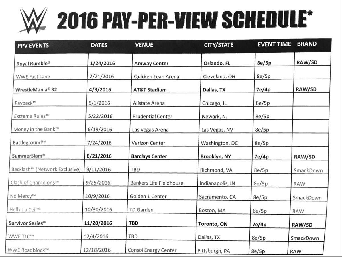 Major WWE PPV Changes Leaked Online Check Out Rumored Schedule WWE